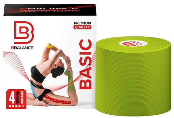 Кинезиотейп BBTape 5 см x 5 м лайм - Фото 1 большая