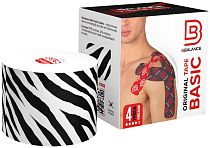 Кинезиотейп BBTape 5 см х 5 м зебра