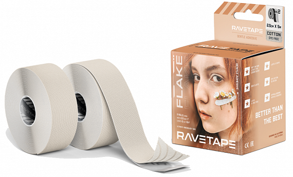 Кинезиотейп RaveTape Flake 2.5×5 (2RL) Dyefree Cotton - Фото 1 большая