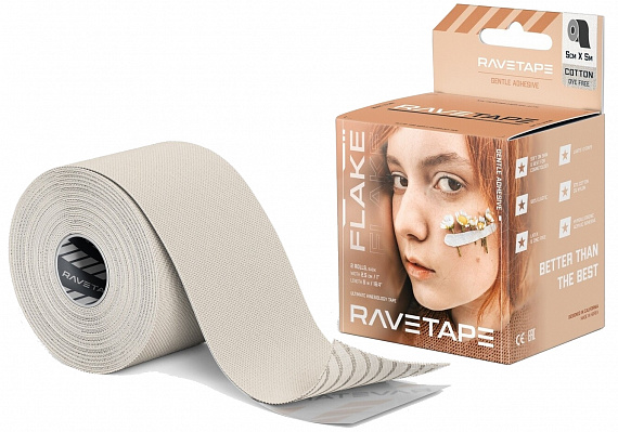 Кинезиотейп RaveTape Flake 5×5 Dyefree Cotton - Фото 1 большая