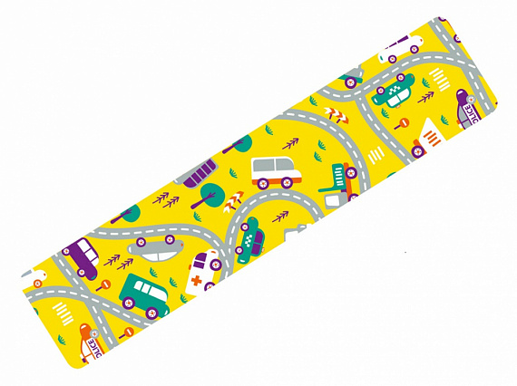Кинезиотейп BBTape Kids 5см x 5м Машинки Желтый - Фото 2 большая