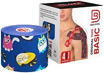 Кинезиотейп BBTape 5см x 5м Кошки Тёмно-синие