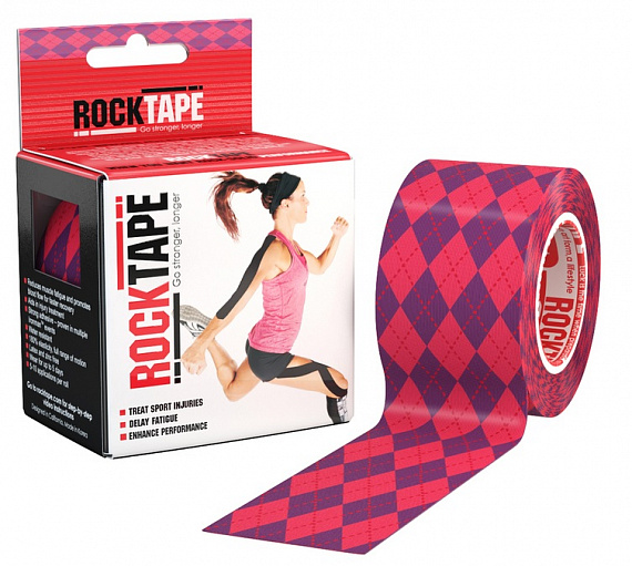 Кинезиотейп Rocktape Design 5 см х 5 м розовый узор - Фото 1 большая