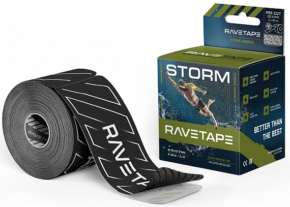 Кинезиотейп Ravetape Storm 5×5 Reflective 2 on Black - Фото 1 большая