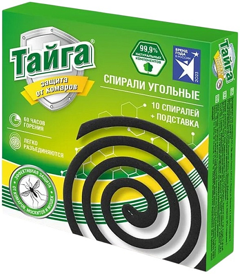 Спирали Тайга от комаров угольные - Фото 1 большая