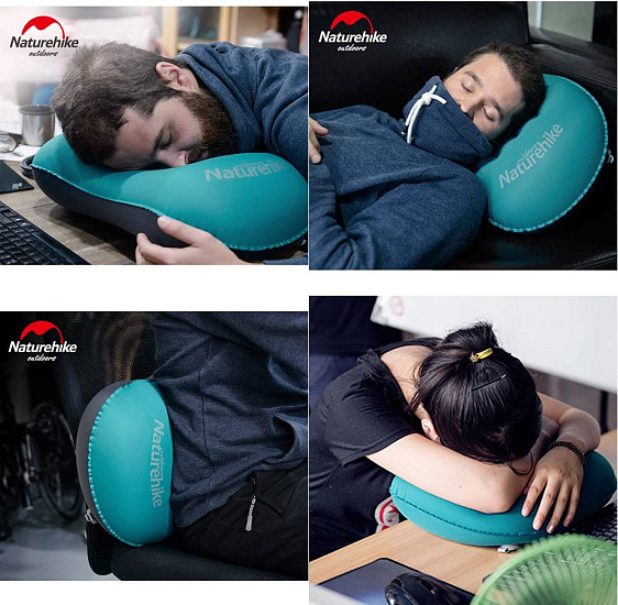 Подушка Naturehike Lightweight TPU Aeros Inflatable Green - Фото 5 большая