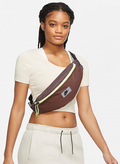 Поясная сумка Nike Heritage Lt Chocolate/Brown Basalt/Black - Фото 7 большая