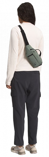 Сумка на пояс The North Face City Voyager Lumbar Agave Green-TNF Black - Фото 4 большая