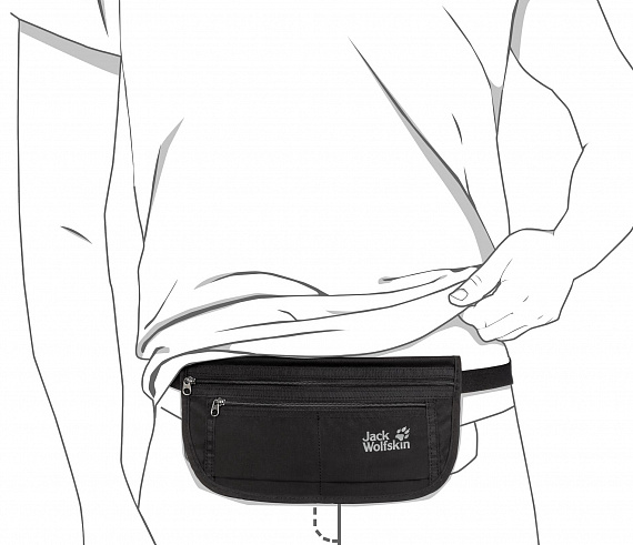 Поясная сумка Jack Wolfskin Document Belt De Luxe Black - Фото 3 большая