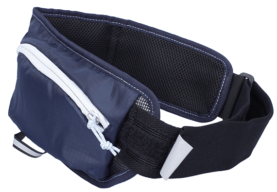 Поясная сумка Mizuno Waist Pouch M Navy/Blue - Фото 3 большая