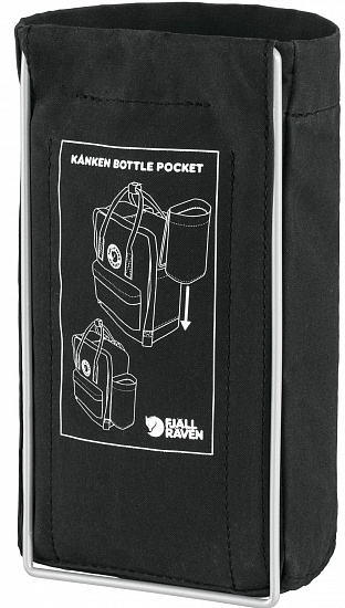 Карман для рюкзака Fjallraven Kanken Bottle Pocket Black - Фото 2 большая