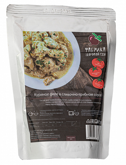 Куриное филе в сливочно-грибном соусе Фабрика Здоровой Еды - Фото 1 большая