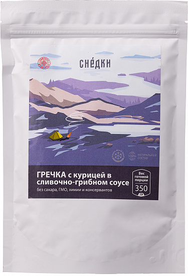 Гречка Снедки с курицей в сливочно-грибном соусе 350г - Фото 1 большая