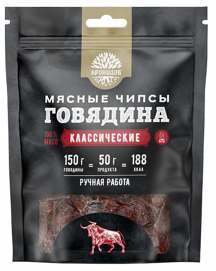 Чипсы Кронидов из говядины Классические категория А 50г - Фото 1 большая