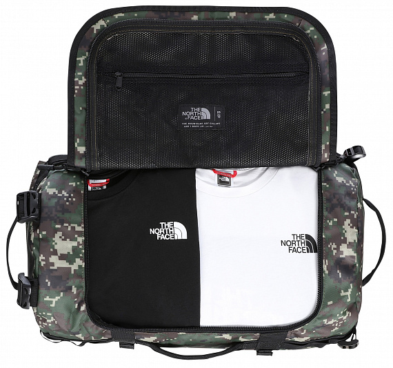 Баул The North Face Base Camp Duffel S Burnt Olive Green Digi Camo/TNF Black - Фото 3 большая