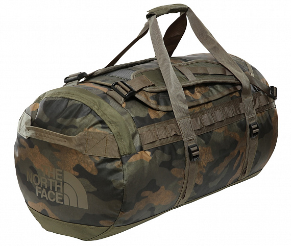Баул The North Face Base Camp Duffel M Burnt Olive Green Waxed Camo Print/Burnt Olive - Фото 1 большая
