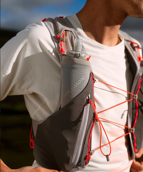 Рюкзак Salomon Adv Skin 12 Set Castelrock/Alloy/Neon Flame - Фото 4 большая