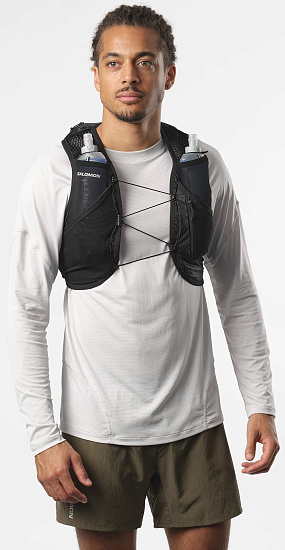Рюкзак Salomon Active Skin 8 Set Black/Metal - Фото 4 большая