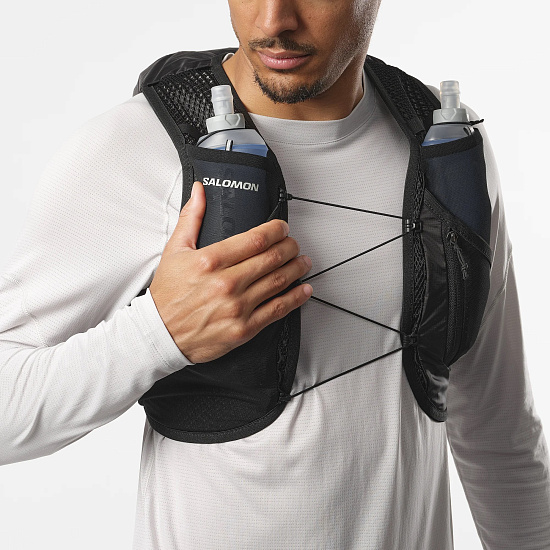 Рюкзак Salomon Active Skin 8 Set Black/Metal - Фото 6 большая