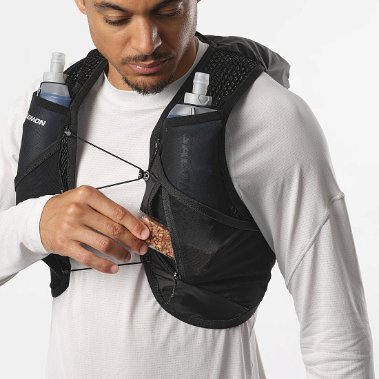 Рюкзак Salomon Active Skin 8 Set Black/Metal - Фото 7 большая