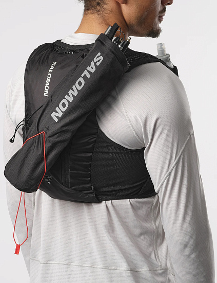 Рюкзак Salomon Active Skin 4 Set Black/Metal - Фото 7 большая