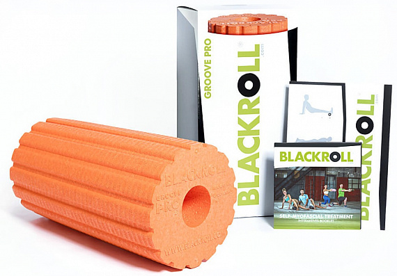 Массажный ролл жесткий Blackroll Pro 30 см Groove Оранжевый - Фото 1 большая