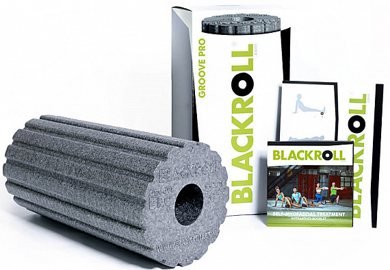 Массажный ролл жесткий Blackroll Pro 30 см Groove Серый - Фото 1 большая