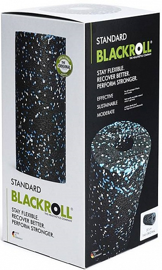 Массажный ролл стандарт Blackroll STD 30 см Черный/Голубой/Белый - Фото 6 большая