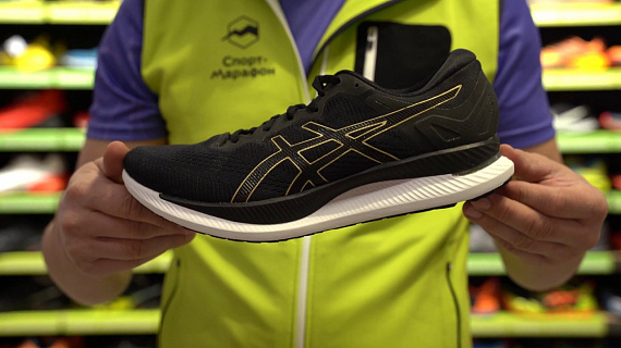 Кроссовки мужские ASICS GlideRide Black/Pure Gold - Фото 2 большая