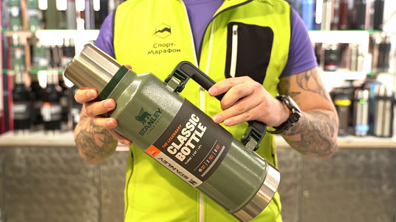 Термос Stanley Classic 1.9 Hammertone Green - Фото 2 большая