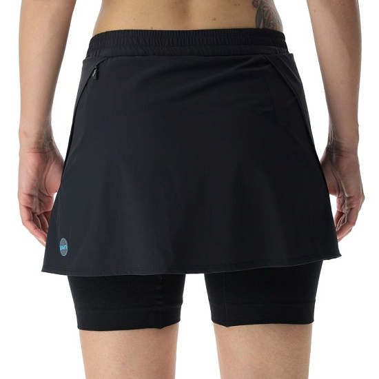 Юбка женская UYN Running Exceleration Ow Performance 2In1 Black/Cloud - Фото 2 большая