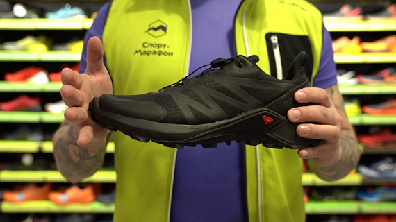 Кроссовки мужские Salomon Supercross Black/Black/Black - Фото 2 большая