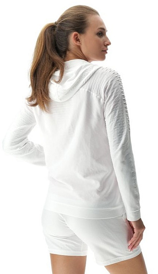Куртка женская UYN Run Fit Ow Hooded Full Zip Lucent White - Фото 9 большая