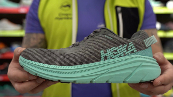 Кроссовки женские Hoka Rincon Charcoal Gray/Aqua Sky - Фото 2 большая