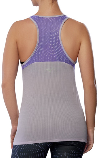 Майка женская Mizuno DryAeroFlow Graphic Paisley Purple - Фото 3 большая