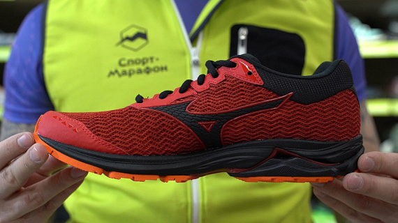 Кроссовки мужские Mizuno Wave Rider TT Крас/Чер/Кр-Оранж - Фото 2 большая