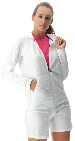 Куртка женская UYN Run Fit Ow Hooded Full Zip Lucent White - Фото 5 большая