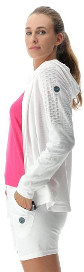 Куртка женская UYN Run Fit Ow Hooded Full Zip Lucent White - Фото 6 большая