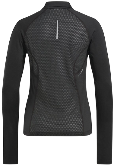 Лонгслив женский Reebok Running 1/4 Zip Черный - Фото 3 большая