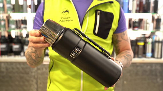 Термос Thermos Stainless King™ Beverage Bottle 1.2 Matte Black - Фото 2 большая