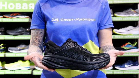 Кроссовки мужские Hoka Bondi 7 Black/Black - Фото 2 большая
