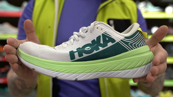 Кроссовки мужские Hoka Carbon X Green Ash/White - Фото 2 большая